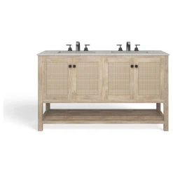MOD The Kerry Bathroom Vanity, Double Sink, 60", Natural, Freestanding -Kraus Shop 59011cae03d99bdf 7519 w800 h800 b1 p0