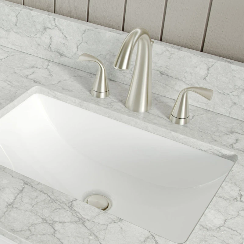 MOD Cascade Bath Vanity, White, 60", Brushed Nickel Hardware, Double, Freestanding 6 MOD Cascade Bath Vanity, White, 60", Brushed Nickel Hardware, Double, Freestanding - Image 4