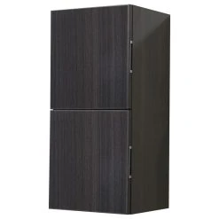 Kube Bath Bliss 12" Wide By 24" High Linen Side Cabinet, Two Doors, Gray Oak Finish