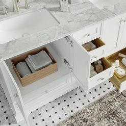 MOD Cascade Bath Vanity, White, 60", Brushed Nickel Hardware, Double, Freestanding 19 MOD Cascade Bath Vanity, White, 60", Brushed Nickel Hardware, Double, Freestanding -Kraus Shop 5d91a3eb03472e83 7155 w800 h800 b0 p0