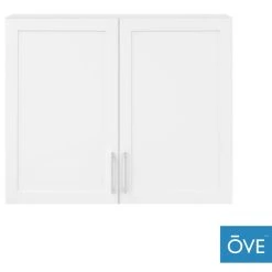 Ove Decors Caby 36"x30" Wall Cabinet, Pure White With Hardware