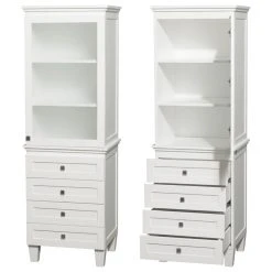 Wyndham Collection Acclaim Bathroom Linen Tower, White, Shelved Cabinet Storage, 4 Drawers 7 Wyndham Collection Acclaim Bathroom Linen Tower, White, Shelved Cabinet Storage, 4 Drawers -Kraus Shop 61215a19003ebe9c 6606 w800 h800 b1 p0