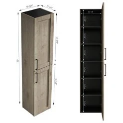 Flairwood Decor The Cosmo 14" Wall Mounted Modern Bathroom Linen Tower, Eve -Kraus Shop 6121dd1101f45f01 5317 w800 h800 b1 p0