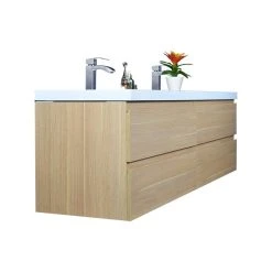 Bathroom Vanity Wholesale INC. MOB 72" Double Sink Wall Mounted Vanity With Acrylic Sink, White Oak -Kraus Shop 61c1913e00a0a0d4 4134 w800 h800 b1 p0