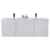 Bathroom Vanity Wholesale INC. MOB 60" Wall-Mounted Double Bathroom Vanity In High Gloss White -Kraus Shop 62f193b70baabae5 2511 w800 h800 b1 p0