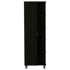 FM FURNITURE Los Angeles Corner Cabinet, Black Wengue