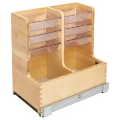 Rev-A-Shelf Wood Vanity Sink Pull Out Organizer With Soft Close, 11.69"