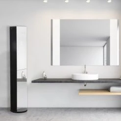 EVIDECO Swivel Storage Tower Cabinet Organizer Linen Full Length Mirror 6 ShelvES, Black And Bamboo 11 EVIDECO Swivel Storage Tower Cabinet Organizer Linen Full Length Mirror 6 ShelvES, Black And Bamboo -Kraus Shop 6411355a0287f1c9 1743 w800 h800 b0 p0