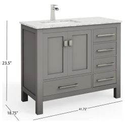 MOD The Ashton Bathroom Vanity, Gray, 42", Single Sink, Freestanding -Kraus Shop 646160e803d9b430 9690 w800 h800 b1 p0