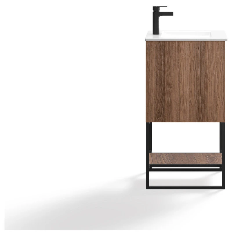 MOD Foundry Bath Vanity, Walnut, 24", Integrated Single Sink, Freestanding 13 MOD Foundry Bath Vanity, Walnut, 24", Integrated Single Sink, Freestanding - Image 11