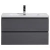 Bathroom Vanity Wholesale INC. MOB 36" Wall-Mounted Single Bathroom Vanity In High Gloss Gray