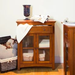 Glitzhome 32"H Wooden Shelved Floor Storage Cabinet With 1 Drawer And Double Doo -Kraus Shop 6881d4d50a9dc665 9388 w800 h800 b0 p0