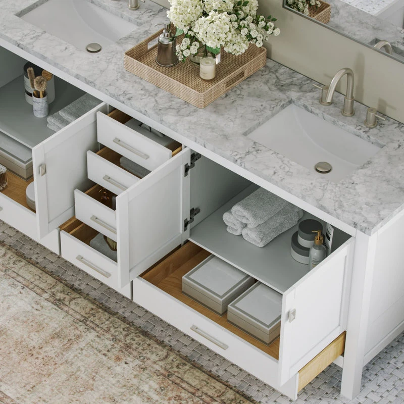 MOD The Kennedy Bathroom Vanity, Double Sink, 84", White, Freestanding 7 MOD The Kennedy Bathroom Vanity, Double Sink, 84", White, Freestanding - Image 5