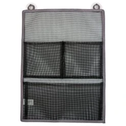 Design Imports DII Modern Polyester Fabric And PVC Bath Mesh Shower Bag In Gray