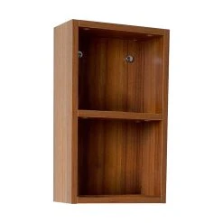 Fresca Black Bathroom Linen Side Cabinet With 2 Open Storage Areas, Teak