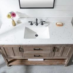 Urban Furnishing Harvey Farmhouse Bathroom Sink Vanity Brown Spruce, 54" -Kraus Shop 6a61b96c0056fcd7 5307 w800 h800 b0 p0