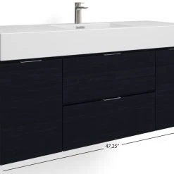 MOD Boutique Bath Vanity, Black, 48", Single Sink, Wall Mount -Kraus Shop 6ae11cbf03471da9 3138 w800 h800 b0 p0