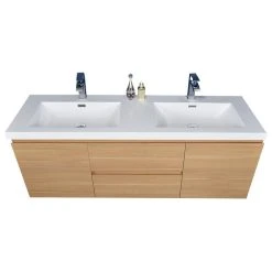 Bathroom Vanity Wholesale INC. MOB 60" Wall-Mounted Double Bathroom Vanity In White Oak -Kraus Shop 6d21597e00a09ea0 2507 w800 h800 b1 p0