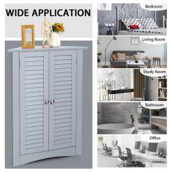 Costway Corner Storage Cabinet Freestanding Floor Cabinet Bathroom W/ Shutter Door Grey 9 Costway Corner Storage Cabinet Freestanding Floor Cabinet Bathroom W/ Shutter Door Grey -Kraus Shop 6d416d150142bebd 2122 w800 h800 b1 p0