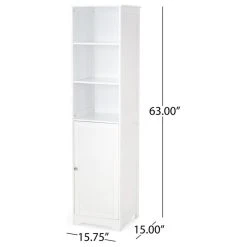 GDFStudio Lauren Modern Free Standing Bathroom Linen Tower Storage Cabinet, Matte White -Kraus Shop 6ef1a64a0f905872 0826 w800 h800 b1 p0