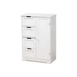 Wholesale Interiors Baxton Studio Modern Storage Cabinet With White Finish SR191194-White-Cabinet