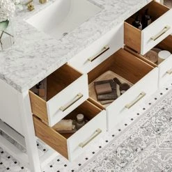 MOD Arcadia Bath Vanity, White, 48", Gold Hardware, Single, Freestanding -Kraus Shop 6fa1d03e034728e4 2019 w800 h800 b0 p0