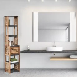 EVIDECO Bathroom Linen Storage Tower Cabinet Mahe Bamboo - Wood, Elements 12 EVIDECO Bathroom Linen Storage Tower Cabinet Mahe Bamboo - Wood, Elements -Kraus Shop 7041f1ab035aa8b3 1453 w800 h800 b0 p0
