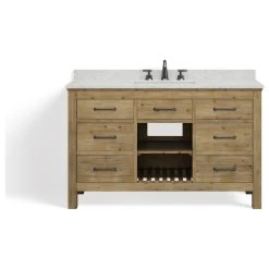 MOD Rawley Bath Vanity, Weathered Fir, 55", Single Sink, Marble Top, Freestanding -Kraus Shop 70b12590034728cb 2242 w800 h800 b1 p0
