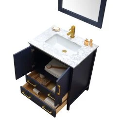 Legion Furniture Looking Glass 30" Single Bathroom Vanity In Blue With White Carrara Marble Top With Mirror 9 Legion Furniture Looking Glass 30" Single Bathroom Vanity In Blue With White Carrara Marble Top With Mirror -Kraus Shop 70e115340bf58b8c 8727 w800 h800 b1 p0