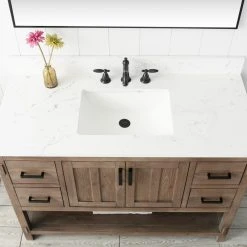 Urban Furnishing Harvey Farmhouse Bathroom Sink Vanity Brown Spruce, 48" -Kraus Shop 71f170fd016a7444 5307 w800 h800 b0 p0
