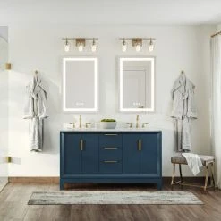MOD The Ezra Bathroom Vanity, Double Sink, 60", Monarch Blue, Freestanding