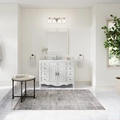 MOD The Sadie Bathroom Vanity, Antique White, 46.5", Single Sink, Freestanding