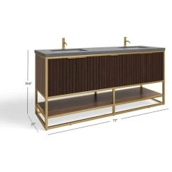 MOD The Malone Bathroom Vanity, Double Sink, 72", Light Walnut, Freestanding -Kraus Shop 750160be03c88641 6301 w800 h800 b1 p0