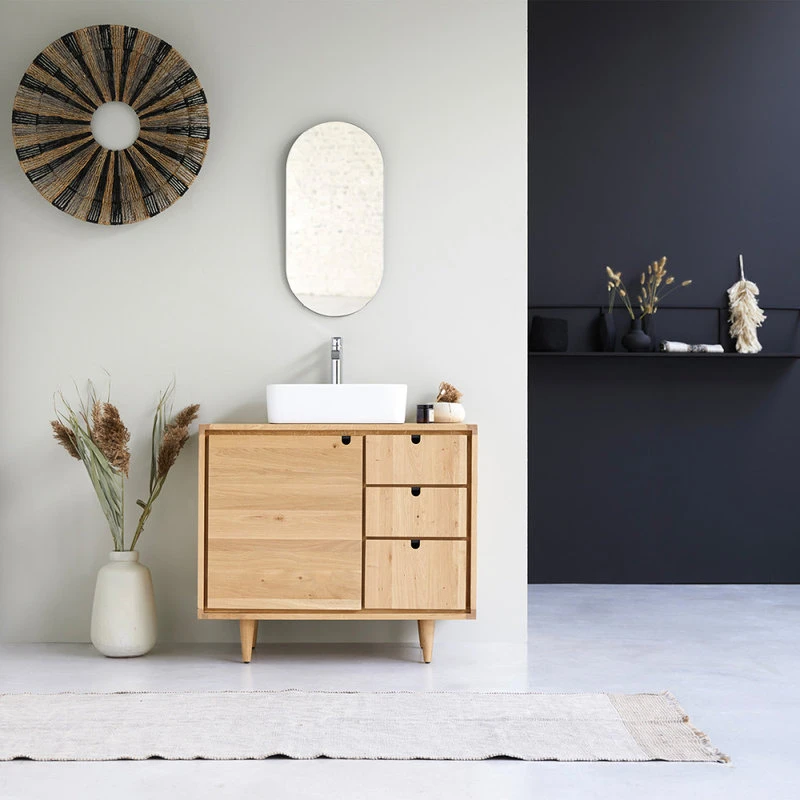 Contemporary Oak Single Vanity Unit | Tikamoon Jonàk 4 Contemporary Oak Single Vanity Unit | Tikamoon Jonàk - Image 2