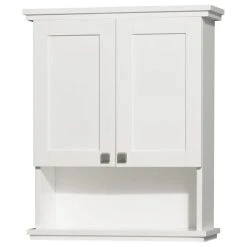 Wyndham Collection Acclaim 25" Wood Wall-Mounted Storage Cabinet In White