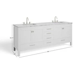 MOD The Kennedy Bathroom Vanity, Double Sink, 84", White, Freestanding 22 MOD The Kennedy Bathroom Vanity, Double Sink, 84", White, Freestanding -Kraus Shop 786148a503d9a3e9 7960 w800 h800 b1 p0