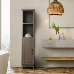Versanora Wooden Bathroom Cabinet Linen Tower Salt Oak 9 Versanora Wooden Bathroom Cabinet Linen Tower Salt Oak -Kraus Shop 78b12e8101a09986 7866 w800 h800 b0 p0