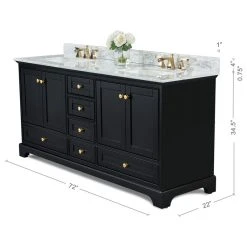 Ancerre Designs Audrey Vanity Set, Black Onyx, 72", Gold Hardware, No Mirror -Kraus Shop 7951b23003ef9f6e 4000 w800 h800 b1 p0
