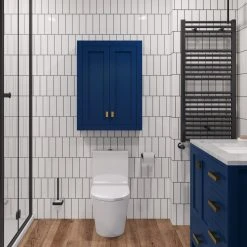 Water Creation Madison 24" W X 33" H X 8" D Bath Storage Wall Cabinet, Monarch Blue -Kraus Shop 7b41430a020af109 7868 w800 h800 b0 p0