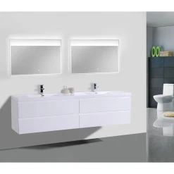 Bathroom Vanity Wholesale INC. MOB 72" Double Sink Wall Mounted Vanity With Acrylic Sink, High Gloss White -Kraus Shop 7c31d849092ef7ec 4199 w800 h800 b0 p0