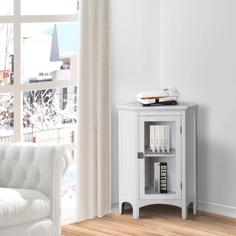 Versanora Wooden Bathroom Corner Floor Storage Cabinet 4 Versanora Wooden Bathroom Corner Floor Storage Cabinet - Image 2