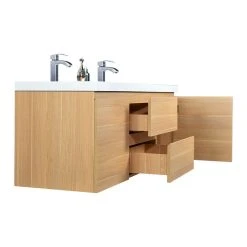 Bathroom Vanity Wholesale INC. MOB 60" Wall-Mounted Double Bathroom Vanity In White Oak -Kraus Shop 7e71ecae00a09e88 2507 w800 h800 b1 p0