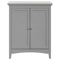 Versanora Wooden Bathroom Floor Storage Cabinet, Gray