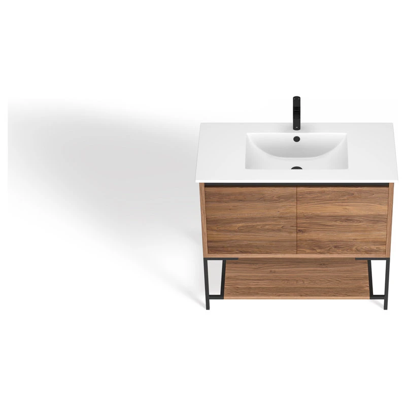MOD Foundry Bath Vanity, Walnut, 36", Integrated Single Sink, Freestanding 15 MOD Foundry Bath Vanity, Walnut, 36", Integrated Single Sink, Freestanding - Image 13