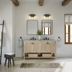 MOD The Kerry Bathroom Vanity, Double Sink, 60", Natural, Freestanding -Kraus Shop 8101752903d99baf 7519 w800 h800 b0 p0