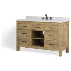 MOD Rawley Bath Vanity, Weathered Fir, 55", Single Sink, Marble Top, Freestanding -Kraus Shop 81715566034728cd 2242 w800 h800 b1 p0