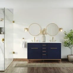 MOD The Wimberley Bathroom Vanity, Double Sink, 60", Navy Blue, Freestanding -Kraus Shop 81e14ff403d9913c 3173 w800 h800 b0 p0