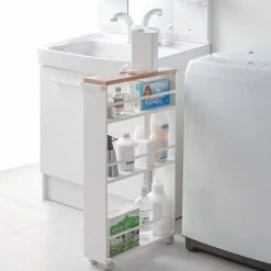 Yamazaki Home Rolling Storage Cart, Steel, Holds 26.4 Lbs, White -Kraus Shop 8261075c025ad628 9603 w800 h800 b0 p0