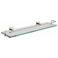 Kraus USA, Inc. Aura Bathroom Shelf With Railing, Brushed Nickel