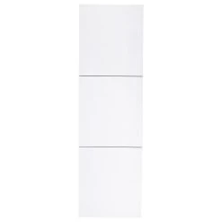 KUBEBATH 18" Wide By 59" High Linen Side Cabinet With Three Doors, Gloss White Finish
